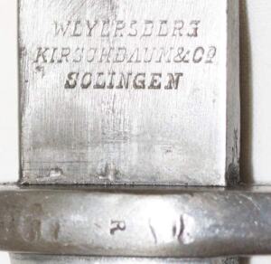 Argentine M1891 bayonet with scabbard with blade SHORTENED to 233mm.