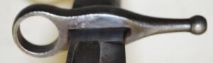 Sciabola Baionetta Modello 1870-87-91-15 with brass bound leather scabbard and brown colonial frog.