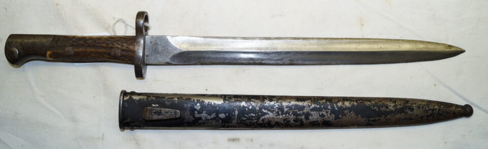 M1907 Double Edged bayonet with scabbard.