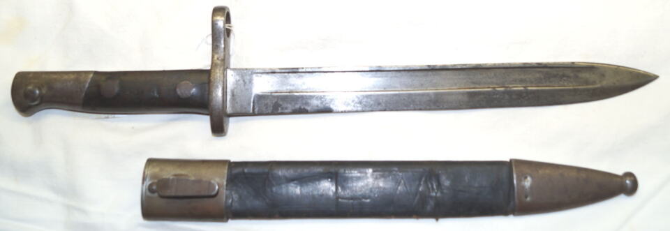 M1893 straightback bayonet with scabbard.