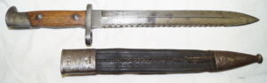 S71/84mS Sawback bayonet with scabbard.