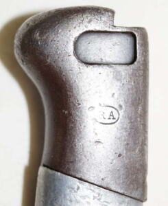 Argentine M1891 bayonet with scabbard converted to M1 carbine.