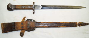 M1895 No.1 NM Carbine bayonet with scabbard and frog.