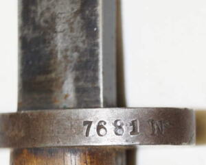 M1895 No.1 NM Carbine bayonet with scabbard and frog.