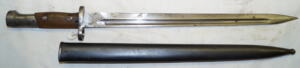 M1924b “Mexican Model” bayonet with matching scabbard.