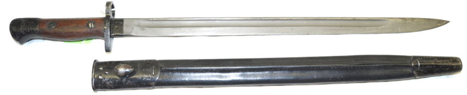 P1907 bayonet with super rare No.2 MkI DOUBLE SEAM scabbard.