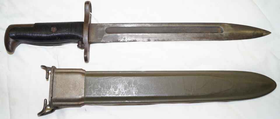 M1 bayonet with M7 (M3A1) scabbard.