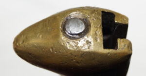 Small Brass hilted bayonet with scabbard for .22 training rifle.