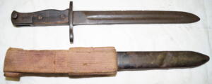M1 bayonet with scabbard and frog.