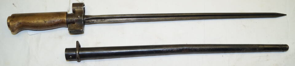S103f cruciform bayonet with scabbard.