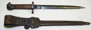 M1895 No.1 NM Carbine bayonet with scabbard and integral frog.