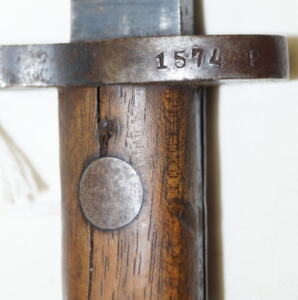 M1895 No.1 NM Carbine bayonet with scabbard and integral frog.