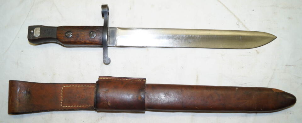 P1908 (M1905) Ross bayonet with scabbard.