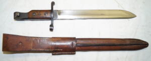 P1908 (M1905) Ross bayonet with scabbard.