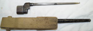 No.4 MkII* Spike bayonet with scabbard and frog.