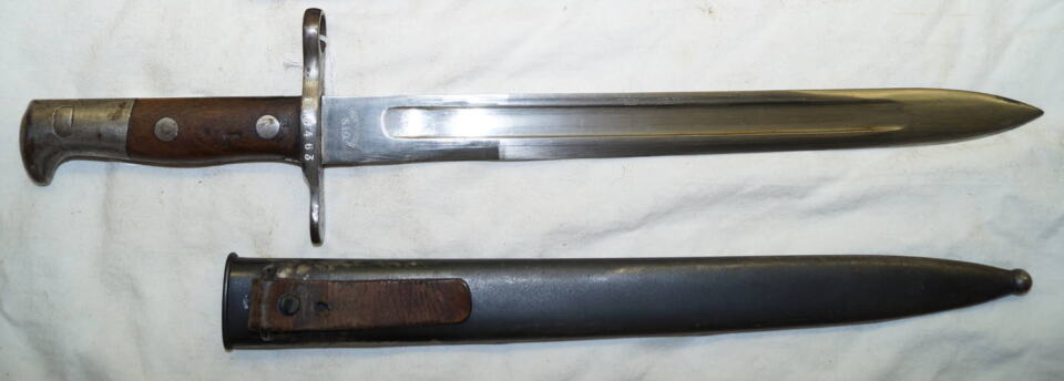 M1889 bayonet with scabbard.