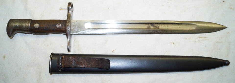 M1889 bayonet with scabbard.