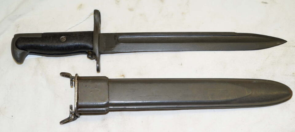 M1 bayonet with M7 (M3A1) scabbard.