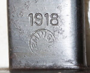 M1917 bayonet with leather tab scabbard.