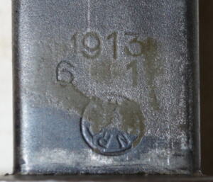 P1913 bayonet REMINGTON 6/17 with US Surcharge to M1917 with British viewers mark cancelled.