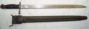 M1917 bayonet with leather tab scabbard.
