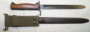 M1956 bayonet with scabbard and frog for US M1 Carbine.