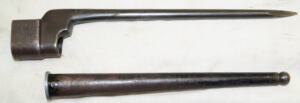 No 4 MkII spike bayonet with scabbard.