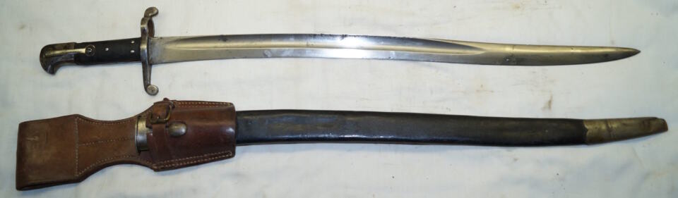 P1856 Yataghan bayonet with scabbard and frog.