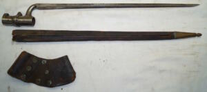 P1853/58 triform socket bayonet with scabbard.