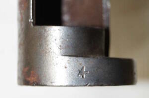 P1853/58 triform socket bayonet with scabbard.