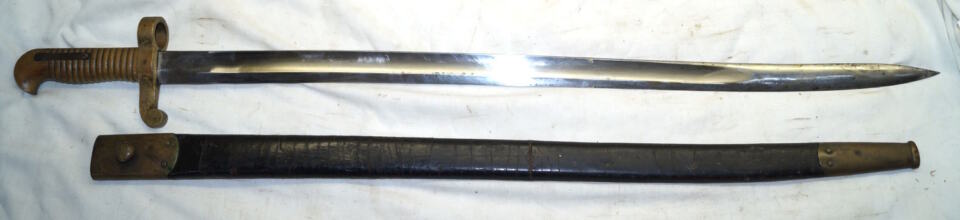 M1841 Mississippi Yataghan bayonet with scabbard.