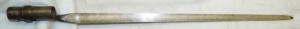 M1873 Triform socket bayonet with scabbard and brass hook.