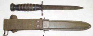M4 bayonet with M8A1 scabbard and integral frog.
