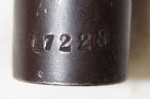 M1871 Rolling Block triform socket bayonet with partial scabbard.