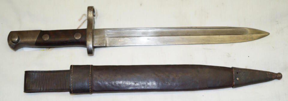 M1893 straightback bayonet with scabbard.