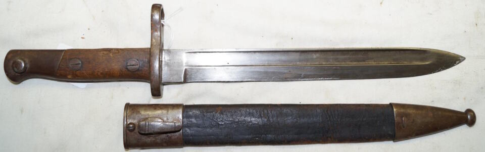 M1893 straightback bayonet with scabbard.