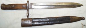 M1893 straightback bayonet with scabbard.