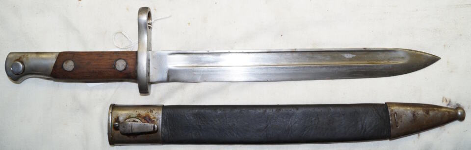 M1893 straightback bayonet with scabbard.