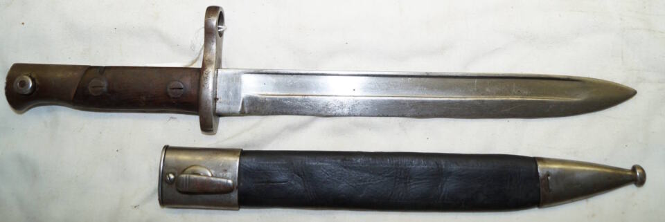 M1893 straightback bayonet with scabbard.