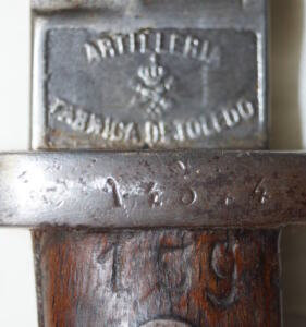 M1893 straightback bayonet with scabbard.