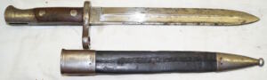 M1893 straightback bayonet with scabbard.