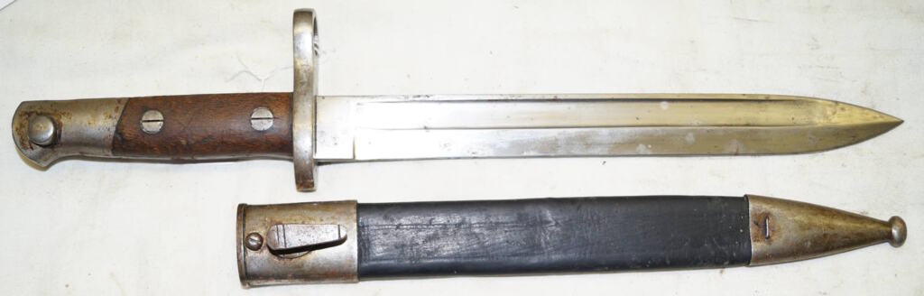 M1893 straightback bayonet with scabbard.