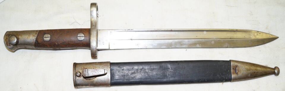 M1893 straightback bayonet with scabbard.