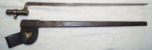 M1873 Winchester triform socket bayonet with scabbard and frog.