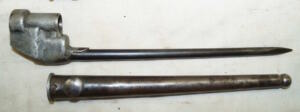 No 4 MkIII spike bayonet with scabbard.