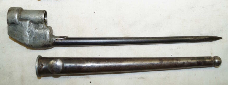 No 4 MkIII spike bayonet with scabbard.