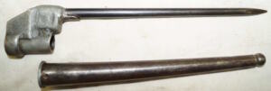 No 4 MkIII spike bayonet with scabbard.