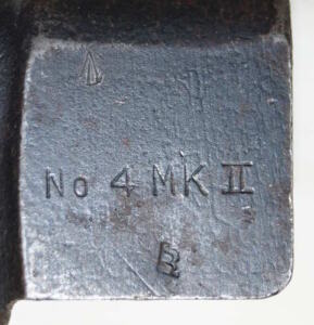 No 4 MkII spike bayonet with scabbard and frog.