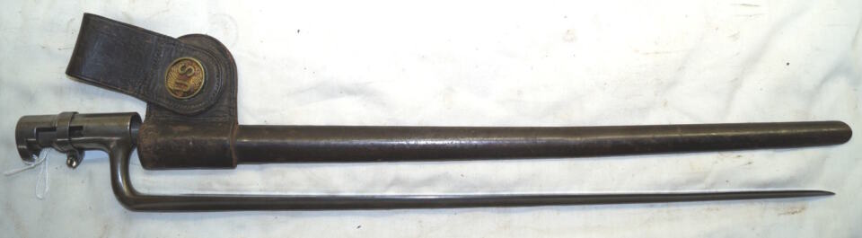 M1873 Triform socket bayonet with scabbard and frog.