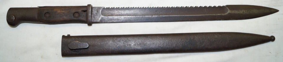 S14mS SAWBACK bayonet with scabbard.